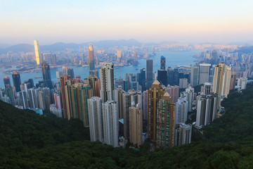 Fototapeta na wymiar Hong Kong Panorama View from The Peak