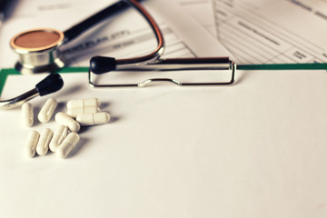 prescription cardiologist stethoscope