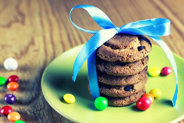 chocolate cookies ribbon candy