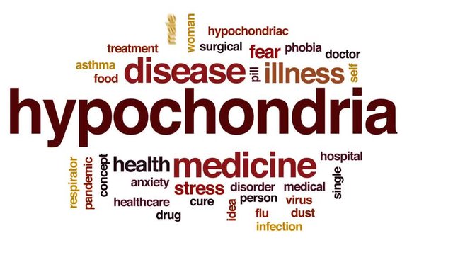 Hypochonria animated word cloud, text design animation.