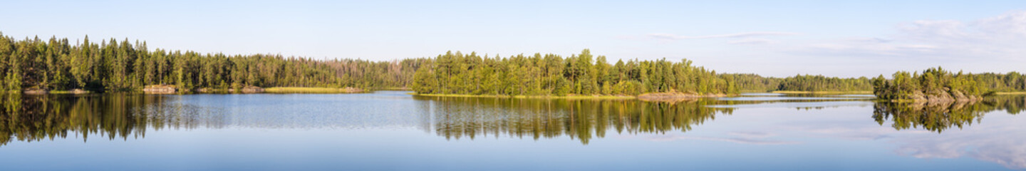 Fototapeta na wymiar forest lake with reflections
