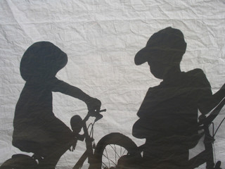 Children shadow bicycle