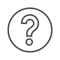 Question Mark Thin Line Vector Icon. Flat icon isolated on the white background. Editable EPS file. Vector illustration.