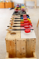 Naklejka premium Details of an art room for children