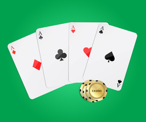 Playing plastic cards for playing poker in the casino