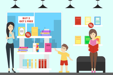 Book store illustration.