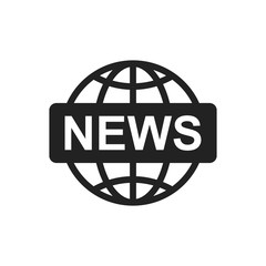 World news flat vector icon. News symbol logo illustration.