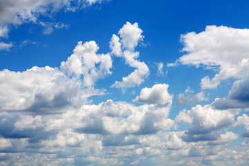 Naklejka na ściany i meble Blue sky with clouds on a sunny day.