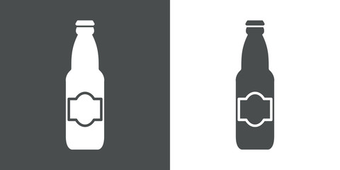 Icono plano botella de cerveza con tapon gris y blanco