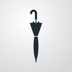 Icono plano paraguas cerrado en fondo degradado