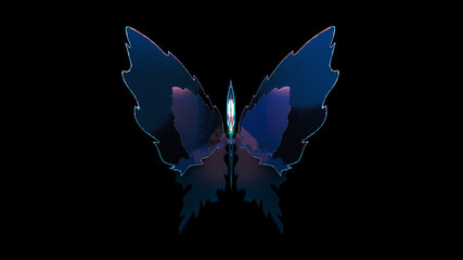 Plakat An artificially created image in the form of a butterfly