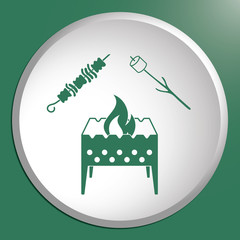 Brazier, zephyr and kebab icon