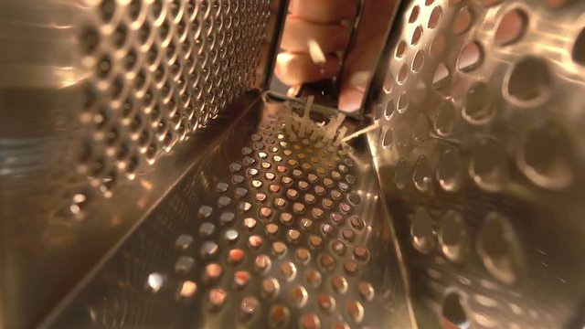 High quality video of grated parmesan cheese in real 1080p slow motion 250fps