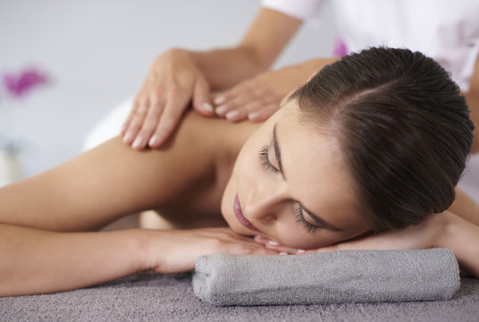 Woman relaxing during the massage