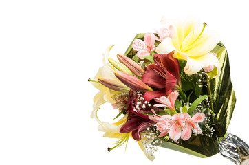 Bouquet of flowers with lilies isolated