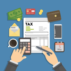 Tax calculating concept.