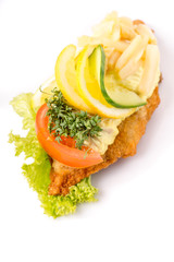 Danish specialties and national dishes, high-quality open sandwich