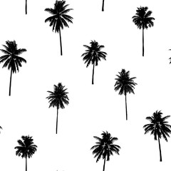 Fototapeta premium seamless coconut trees pattern for fashion textile, black plant vector illustration