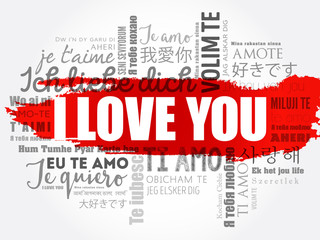 love words "I love you" in all languages of the world, word cloud background © dizain
