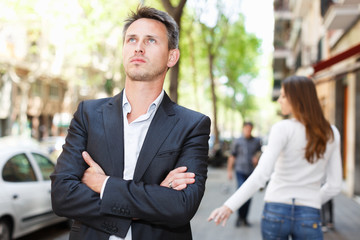 Annoyed guy after quarrel
