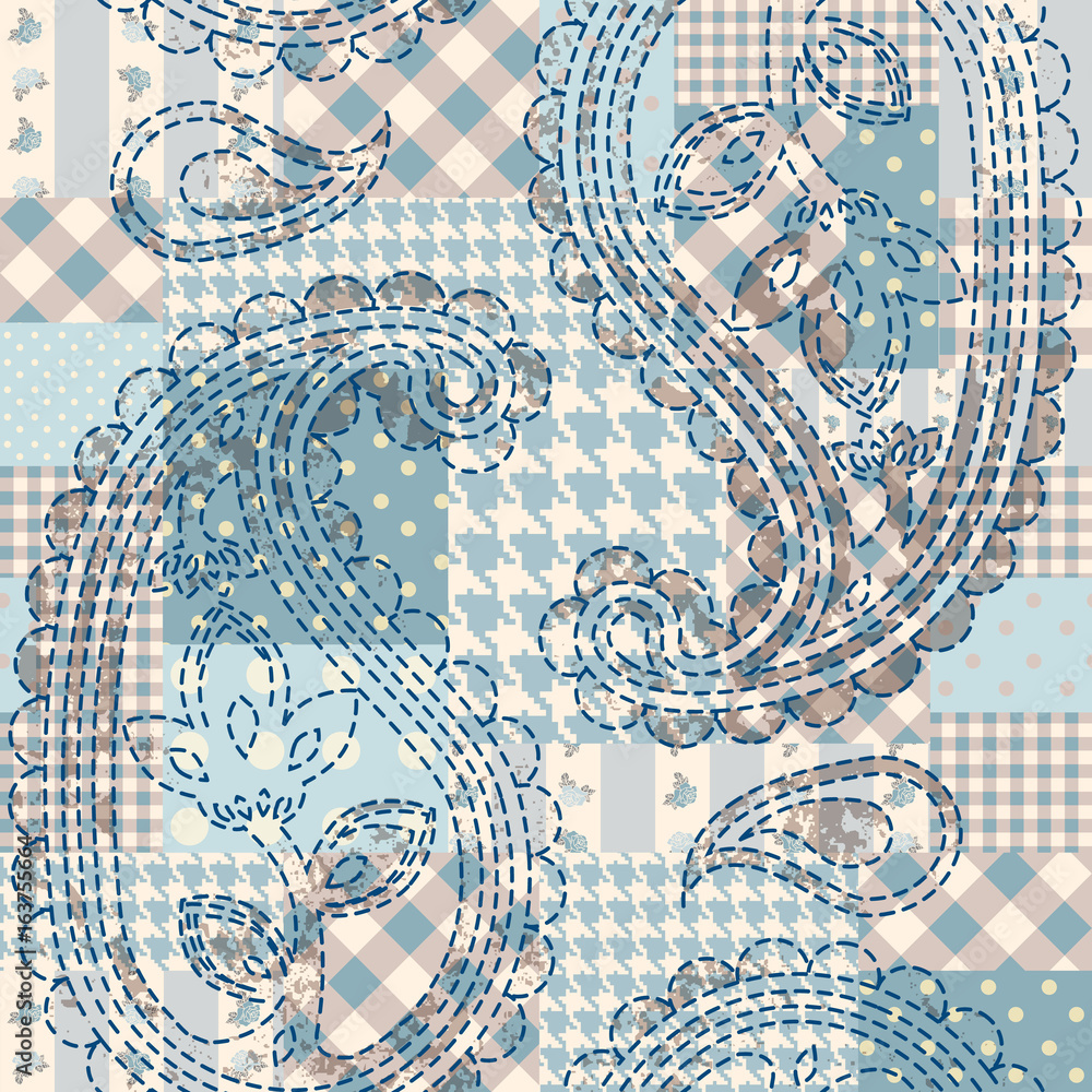 Aufkleber seamless background pattern. the patchwork pattern of a squares.