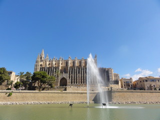 Palma de Majorque, Iles Baléares, Cathédrale, Eau, Ciel