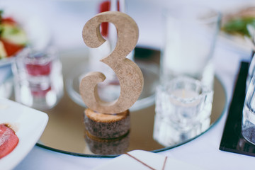 Numbering tables at the wedding