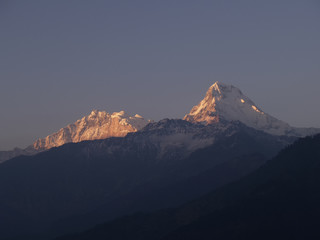 Fototapeta na wymiar the landmark mountain of annapuna ; Nepal ; landscape view