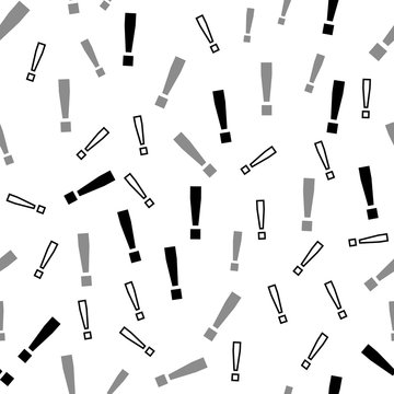 Colorful mark quatation seamless. Exlamation mark seamless pattern, isolated on white background. Vector illustration, easy to edit.