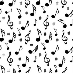 Music seamless abstract background. Music note seamless pattern.