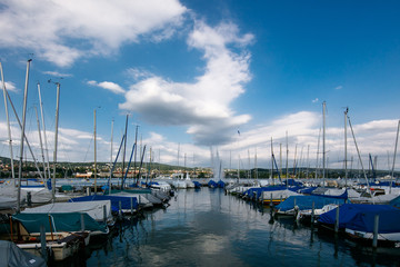 Zurich przystań jachtowa nad jeziorem