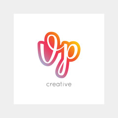 VP logo, vector. Useful as branding, app icon, alphabet combination, clip-art.