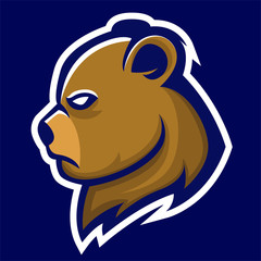 grizzly bear mascot sports team logo head 