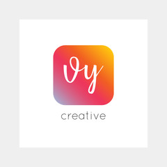 VY logo, vector. Useful as branding, app icon, alphabet combination, clip-art.