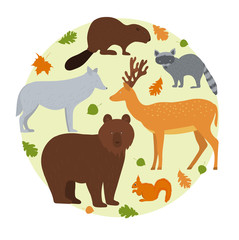 Forest animals. Vector illustration