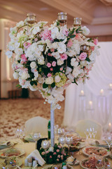 Beautiful decoration of flowers at the wedding