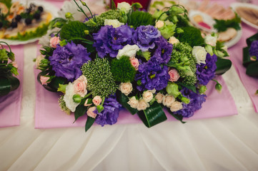 Beautiful decoration of flowers at the wedding
