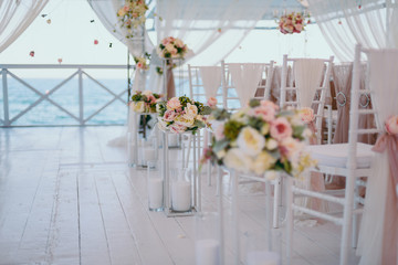 Beautiful decoration of flowers at the wedding