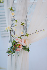 Beautiful decoration of flowers at the wedding