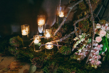 Beautiful decoration of flowers at the wedding