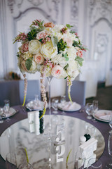 Beautiful decoration of flowers at the wedding