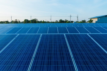 solar panel at solar power plant to innovation of green energy for life
