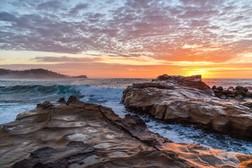 Rocky Sunrise Seascape