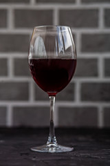 A glass of red wine. Concept of drinks and alcohol.