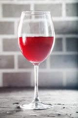 A glass of delicious red wine. Concept of drinks and alcohol.
