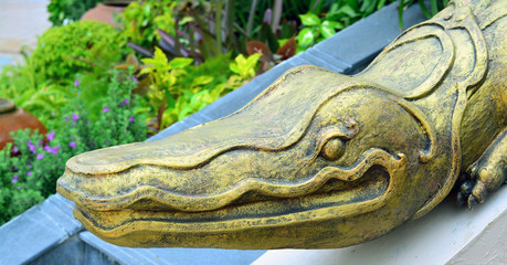 Crocodile head statue