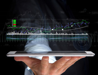 Trading forex data information displayed on a stock exchange interface - Finance concept