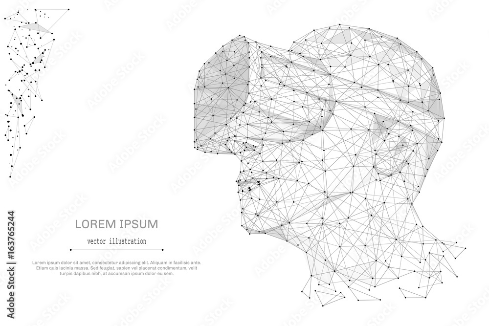 Aufkleber abstract mash line and point virtual reality on white background with an inscription. starry sky or 