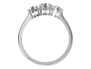 Jewellery ring on a white background.3d illustration