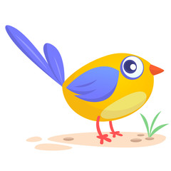 Cute cartoon bird. Vector illustration